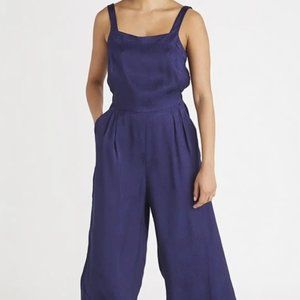 Elastic waisted Navy-blue Jumpsuit